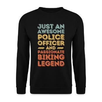 policeman cycling retro - Unisex Sweatshirt - black - Front - Alina (178cm) & Michal (187cm)