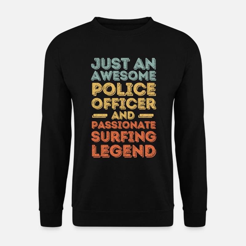 Policier Surf rétro - Sweat-shirt Unisexe - noir