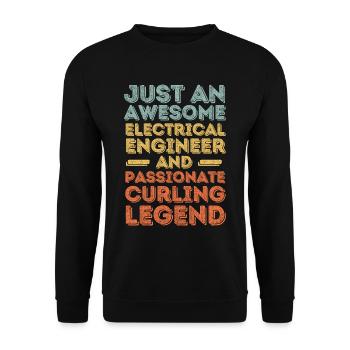 Electrical Engineer Curling retro - Unisex Sweatshirt - black - Front - Alina (178cm) & Michal (187cm)