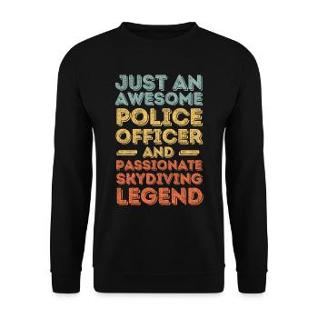 Policier parachutisme rétro - Sweat-shirt Unisexe - noir - Devant - Alina (178cm) & Michal (187cm)