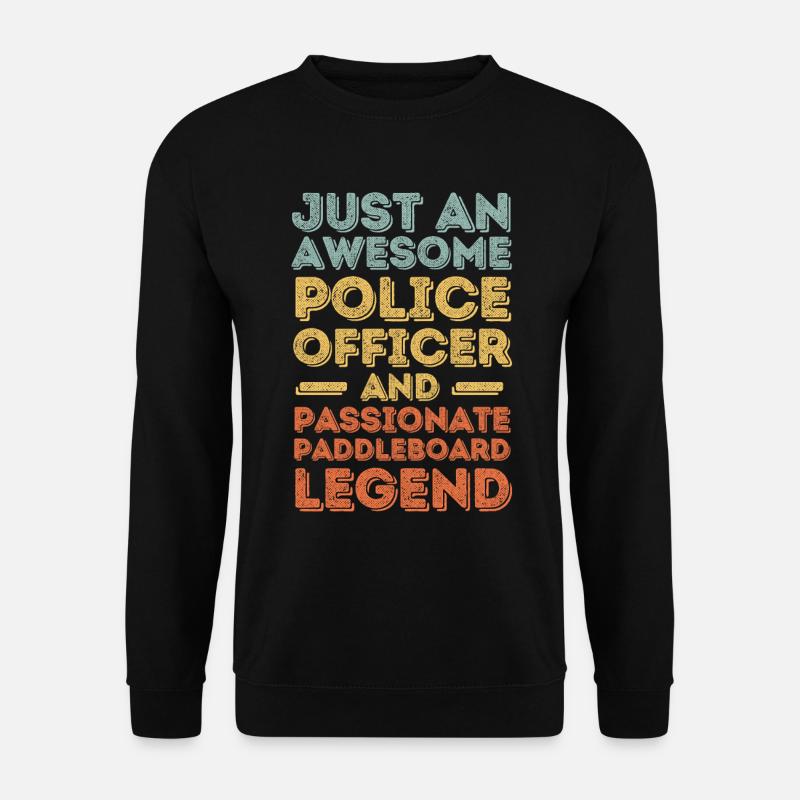 Policeman Paddleboard retro - Unisex Sweatshirt - black