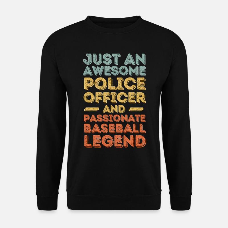 Policeman baseball retro - Unisex Sweatshirt - black