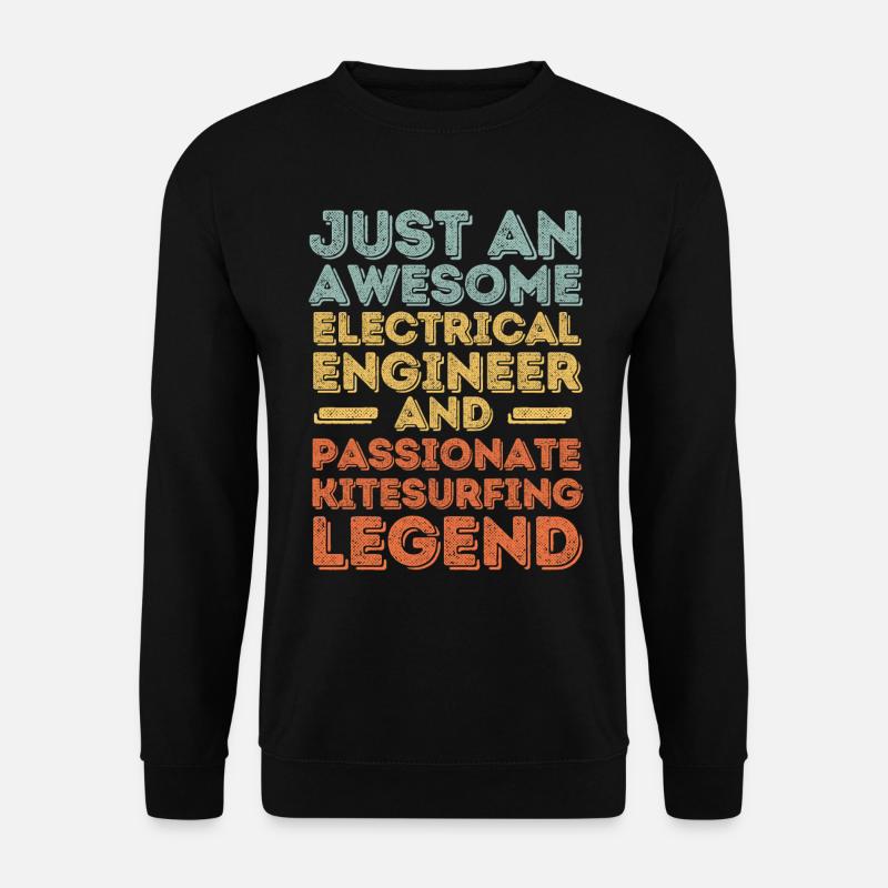 Electrical engineer kitesurfing retro - Unisex Sweatshirt - black