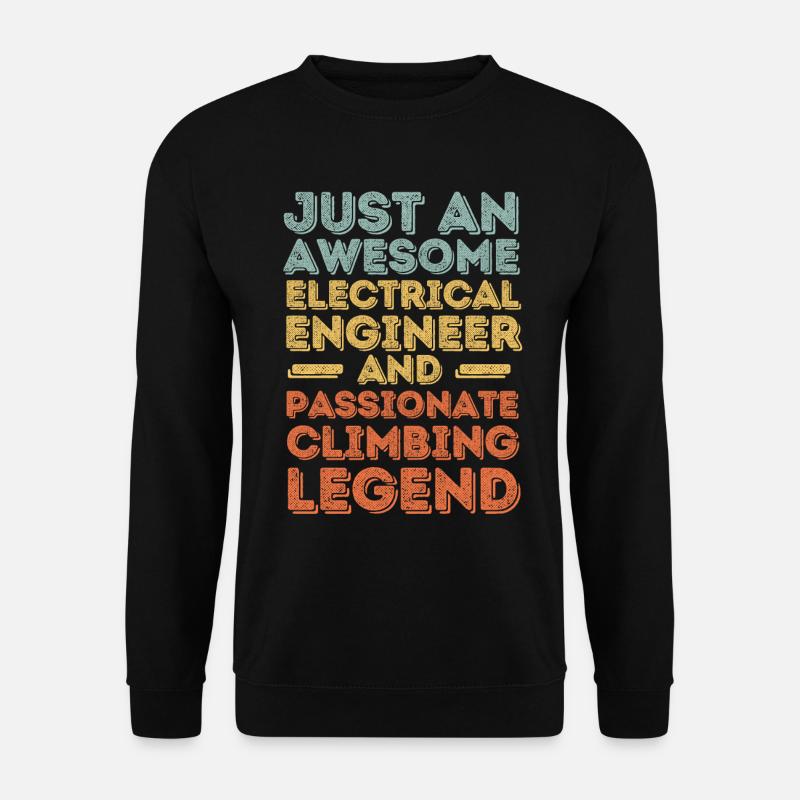 Electrical Engineer Climbing retro - Unisex Sweatshirt - black