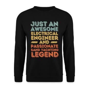 Electrical engineer sand sails retro - Unisex Sweatshirt - black - Front - Alina (178cm) & Michal (187cm)