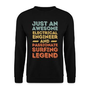 Electrical Engineer Surfing retro - Unisex Sweatshirt - black - Front - Alina (178cm) & Michal (187cm)