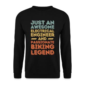 Electrical engineer cycling retro - Unisex Sweatshirt - black - Front - Alina (178cm) & Michal (187cm)