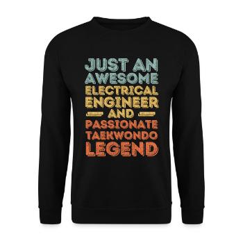 Electrical engineer Taekwondo retro - Unisex Sweatshirt - black - Front - Alina (178cm) & Michal (187cm)