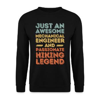 Maschinenbauingenieur Wandern retro - Unisex Pullover - Schwarz - Vorne - Alina (178cm) & Michal (187cm)