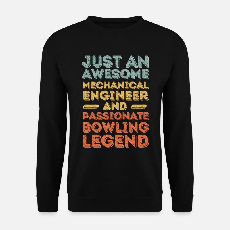 Mechanical Engineer Bowling retro - Unisex Sweatshirt - black