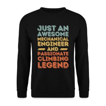 Maschinenbauingenieur Klettern retro - Unisex Pullover - Schwarz - Vorne - Alina (178cm) & Michal (187cm)
