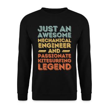 Maschinenbauingenieur Kitesurfen retro - Unisex Pullover - Schwarz - Vorne - Alina (178cm) & Michal (187cm)