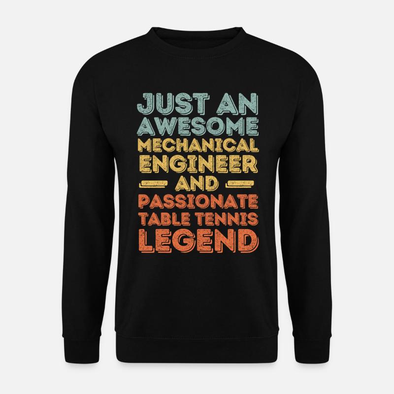 Mechanical Engineer Table Tennis retro - Unisex Sweatshirt - black