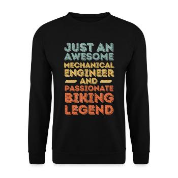 Mechanical Engineer Cycling retro - Unisex Sweatshirt - black - Front - Alina (178cm) & Michal (187cm)