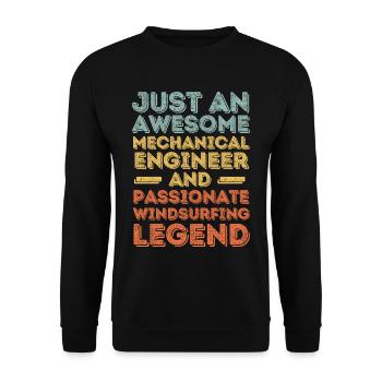 Maschinenbauingenieur Windsurfen retro - Unisex Pullover - Schwarz - Vorne - Alina (178cm) & Michal (187cm)