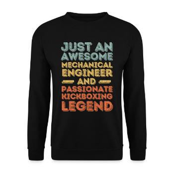 Maschinenbauingenieur Kickboxen retro - Unisex Pullover - Schwarz - Vorne - Alina (178cm) & Michal (187cm)
