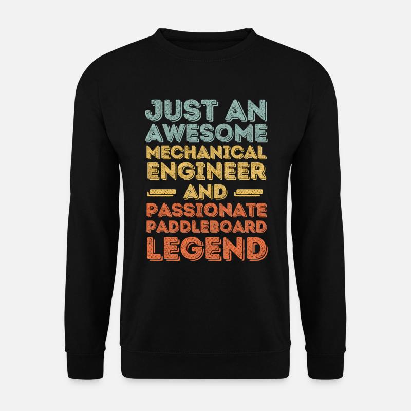 Maschinenbauingenieur Paddleboard retro - Unisex Pullover - Schwarz