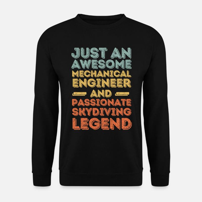 Mechanical Engineer Skydiving retro - Unisex Sweatshirt - black