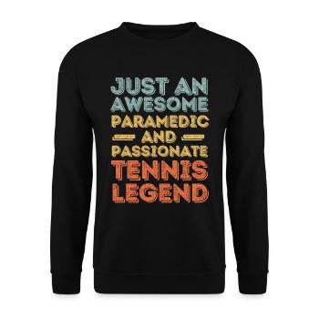Paramedic Tennis retro - Unisex Sweatshirt - black - Front - Alina (178cm) & Michal (187cm)