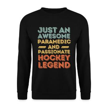 Paramedic Hockey retro - Unisex Sweatshirt - black - Front - Alina (178cm) & Michal (187cm)
