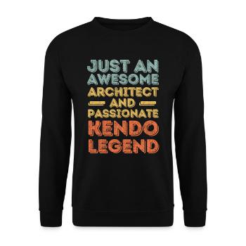 Architekt Kendo retro - Unisex Pullover - Schwarz - Vorne - Alina (178cm) & Michal (187cm)