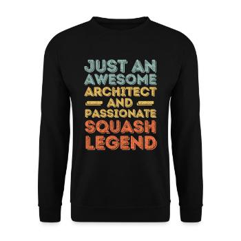 Architekt Squash retro - Unisex Pullover - Schwarz - Vorne - Alina (178cm) & Michal (187cm)