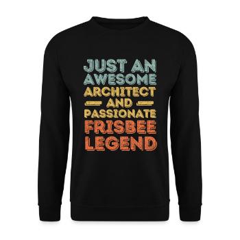 Architect Frisbee retro - Unisex Sweatshirt - black - Front - Alina (178cm) & Michal (187cm)