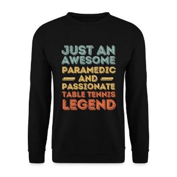 Paramedic table tennis retro - Unisex Sweatshirt - black - Front - Alina (178cm) & Michal (187cm)