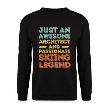 Architekt Ski fahren retro - Unisex Pullover - Schwarz - Vorne - Alina (178cm) & Michal (187cm)
