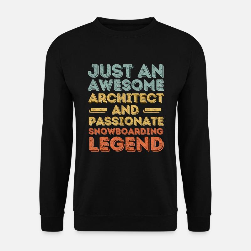 Architect snowboarding retro - Unisex Sweatshirt - black