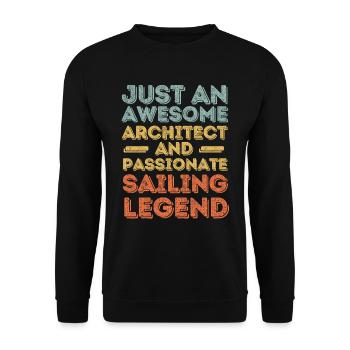 Architekt Segeln retro - Unisex Pullover - Schwarz - Vorne - Alina (178cm) & Michal (187cm)