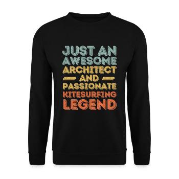 Architekt Kitesurfen retro - Unisex Pullover - Schwarz - Vorne - Alina (178cm) & Michal (187cm)