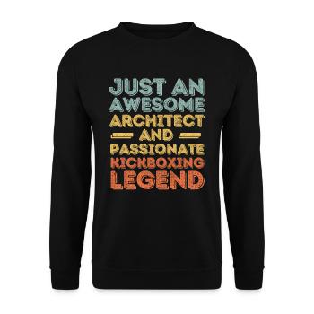 Architekt Kickboxen retro - Unisex Pullover - Schwarz - Vorne - Alina (178cm) & Michal (187cm)