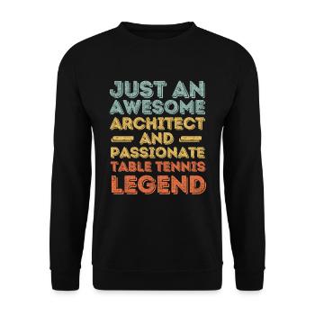 Architekt Tischtennis retro - Unisex Pullover - Schwarz - Vorne - Alina (178cm) & Michal (187cm)