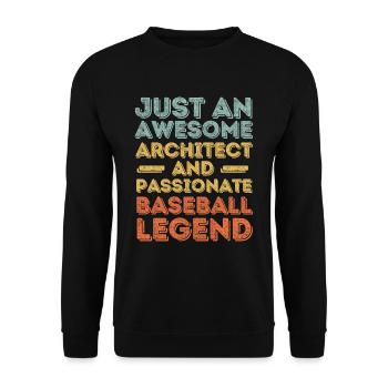 Architekt Baseball retro - Unisex Pullover - Schwarz - Vorne - Alina (178cm) & Michal (187cm)
