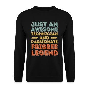 Technician Frisbee retro - Unisex Sweatshirt - black - Front - Alina (178cm) & Michal (187cm)