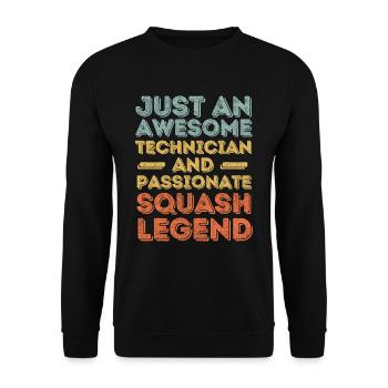 Technician Squash retro - Unisex Sweatshirt - black - Front - Alina (178cm) & Michal (187cm)