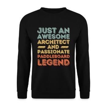 Architekt Paddleboard retro - Unisex Pullover - Schwarz - Vorne - Alina (178cm) & Michal (187cm)
