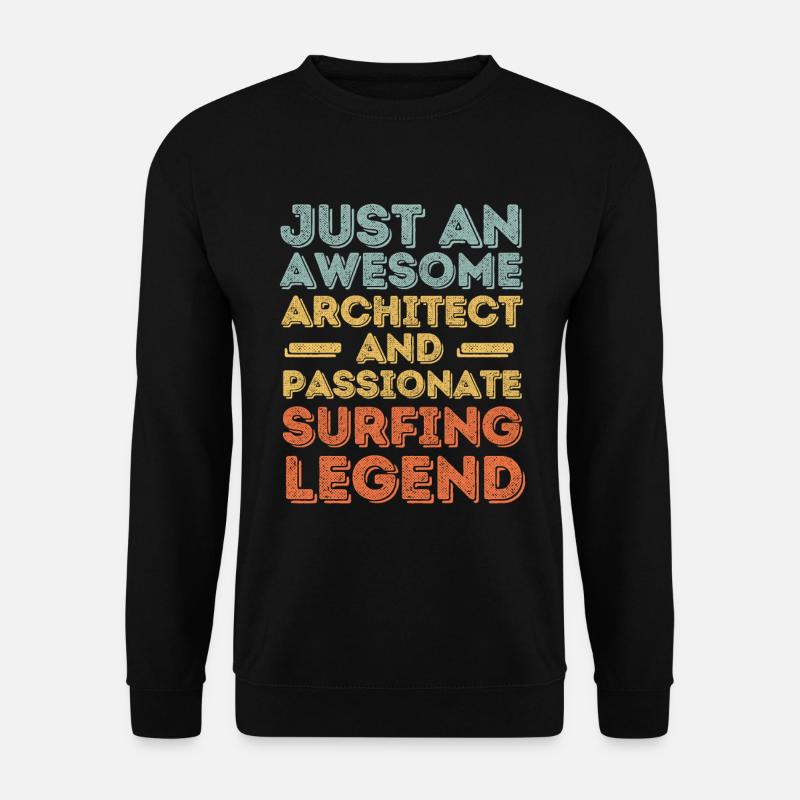 Architect Surfing retro - Unisex Sweatshirt - black