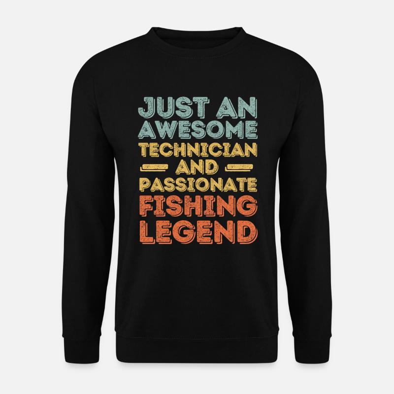 Techniker Angeln retro - Unisex Pullover - Schwarz