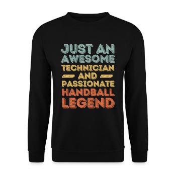 Technician Handball retro - Unisex Sweatshirt - black - Front - Alina (178cm) & Michal (187cm)