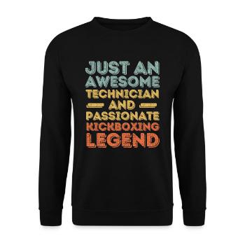 Techniker Kickboxen retro - Unisex Pullover - Schwarz - Vorne - Alina (178cm) & Michal (187cm)