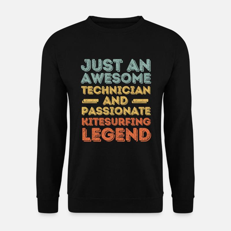 Techniker Kitesurfen retro - Unisex Pullover - Schwarz