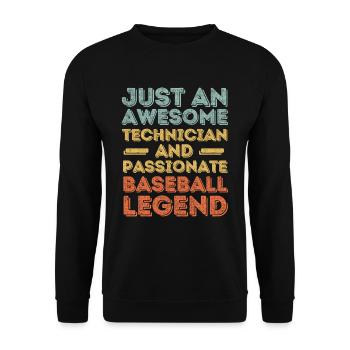 Techniker Baseball retro - Unisex Pullover - Schwarz - Vorne - Alina (178cm) & Michal (187cm)
