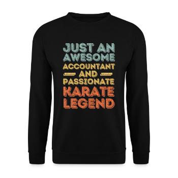 Comptable Karaté rétro - Sweat-shirt Unisexe - noir - Devant - Alina (178cm) & Michal (187cm)