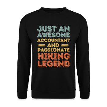 Buchhalter Wandern retro - Unisex Pullover - Schwarz - Vorne - Alina (178cm) & Michal (187cm)