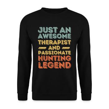 Thérapeute Chasse rétro - Sweat-shirt Unisexe - noir - Devant - Alina (178cm) & Michal (187cm)