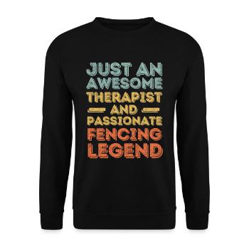 Therapeut Fechten retro - Unisex Pullover - Schwarz - Vorne - Alina (178cm) & Michal (187cm)