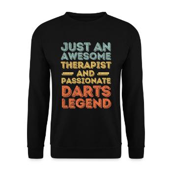 Therapist Darts retro - Unisex Sweatshirt - black - Front - Alina (178cm) & Michal (187cm)