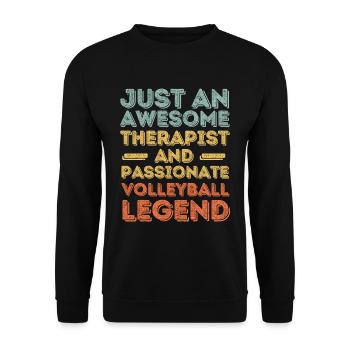 Therapeut Volleyball retro - Unisex Pullover - Schwarz - Vorne - Alina (178cm) & Michal (187cm)